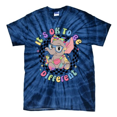 Its Ok To Be Different Bougie Autism Elephant Tie-Dye T-Shirt