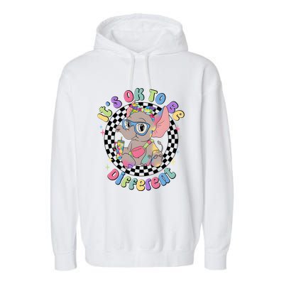 Its Ok To Be Different Bougie Autism Elephant Garment-Dyed Fleece Hoodie