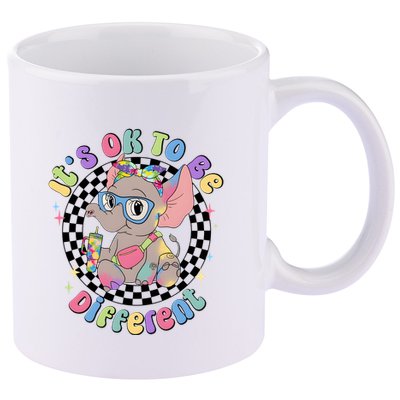 Its Ok To Be Different Bougie Autism Elephant 11oz C Handle Ceramic Mug
