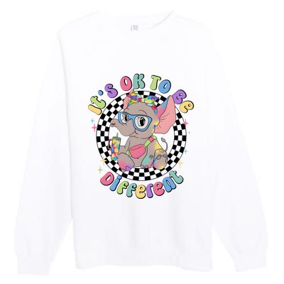 Its Ok To Be Different Bougie Autism Elephant Premium Crewneck Sweatshirt