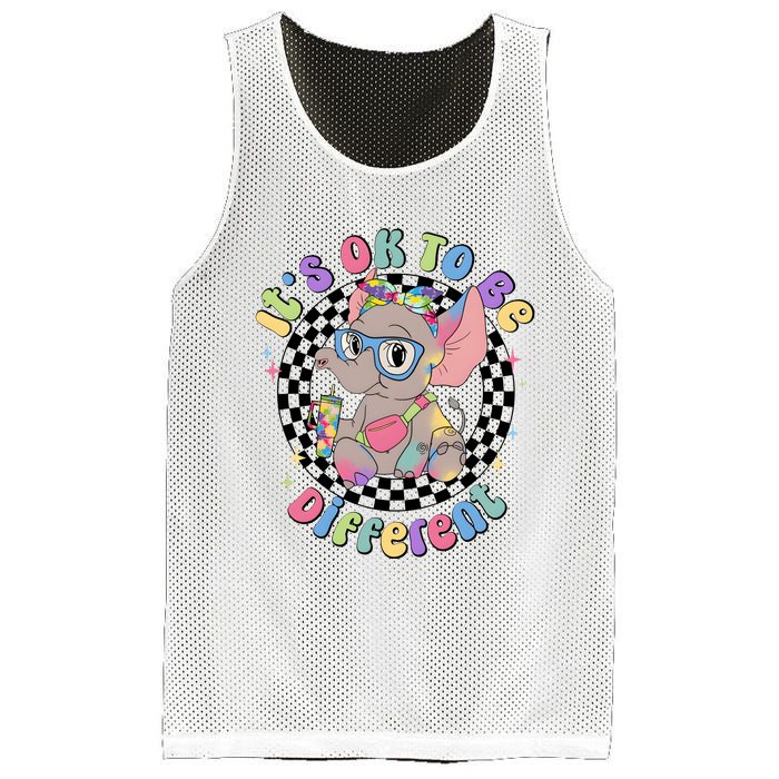 Its Ok To Be Different Bougie Autism Elephant Mesh Reversible Basketball Jersey Tank