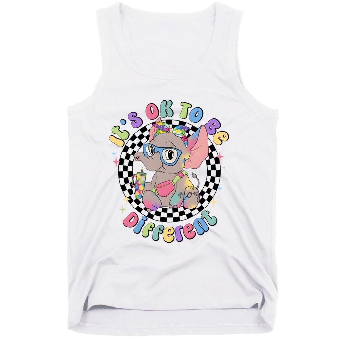 Its Ok To Be Different Bougie Autism Elephant Tank Top