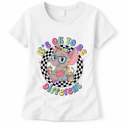 Its Ok To Be Different Bougie Autism Elephant Womens T-Shirt