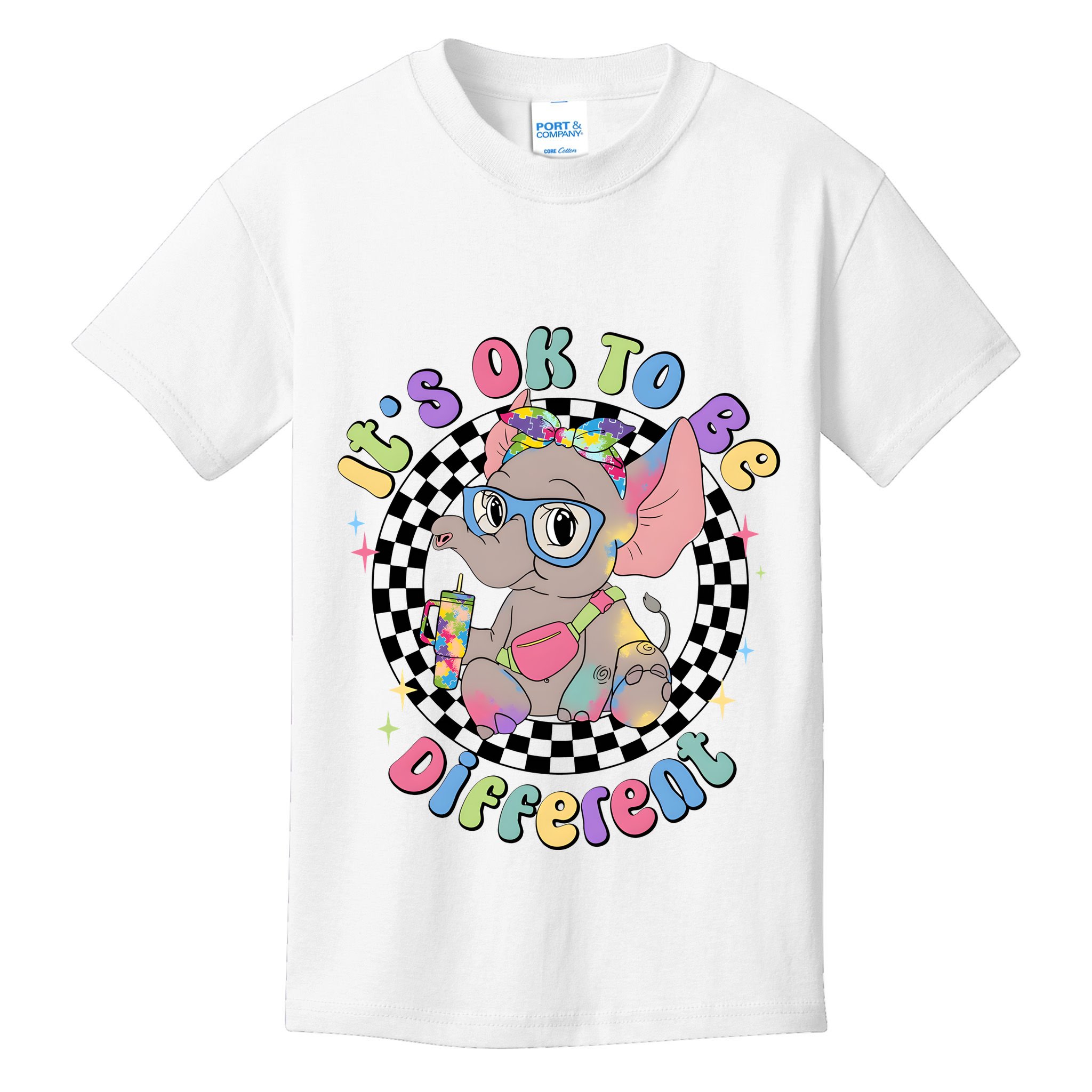 Its Ok To Be Different Bougie Autism Elephant Kids T-Shirt