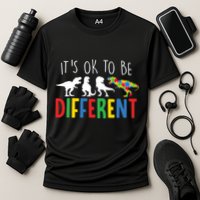 Its Ok To Be Different Autism Awareness Dinosaurs Performance Shirt