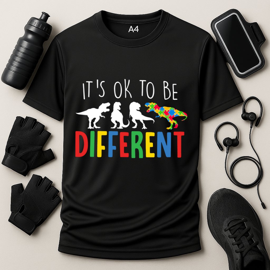 Its Ok To Be Different Autism Awareness Dinosaurs Performance Shirt