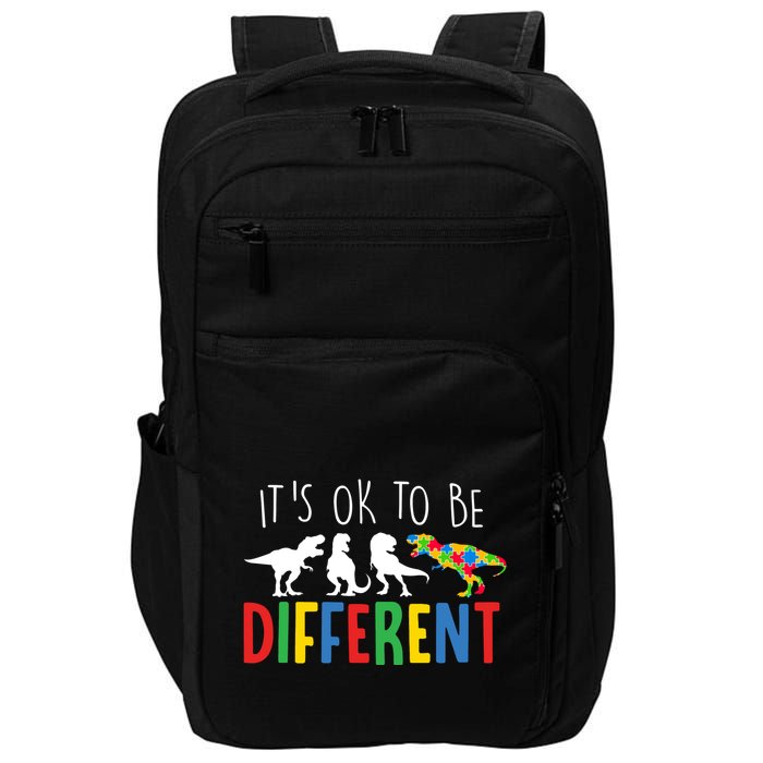 Its Ok To Be Different Autism Awareness Dinosaurs Impact Tech Backpack