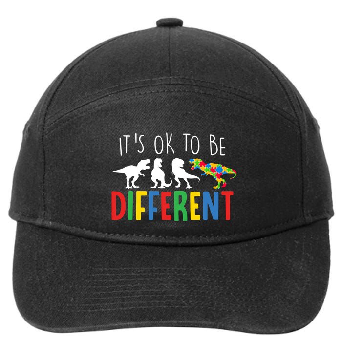 Its Ok To Be Different Autism Awareness Dinosaurs 7-Panel Snapback Hat