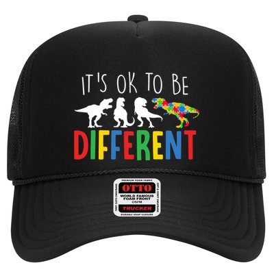Its Ok To Be Different Autism Awareness Dinosaurs Trucker Hat