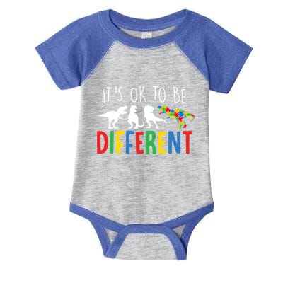 Its Ok To Be Different Autism Awareness Dinosaurs Infant Baby Jersey Bodysuit
