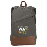 Its Ok To Be Different Autism Awareness Dinosaurs Cotton Canvas Backpack