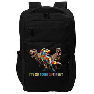 ItS Ok To Be Different Dinosaur Autism Awareness Funny Gift Impact Tech Backpack