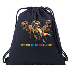 ItS Ok To Be Different Dinosaur Autism Awareness Funny Gift Drawstring Bag