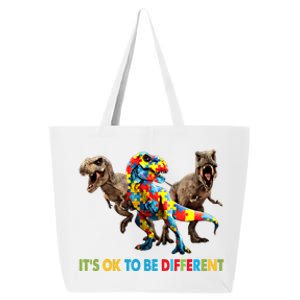 ItS Ok To Be Different Dinosaur Autism Awareness Funny Gift 25L Jumbo Tote