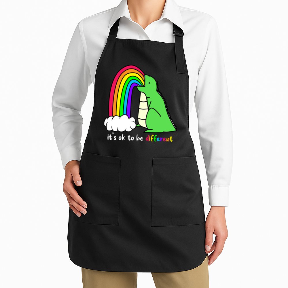 It's Ok To Be Different Autism Awareness Dinosaur Apron