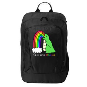 It's Ok To Be Different Autism Awareness Dinosaur City Backpack