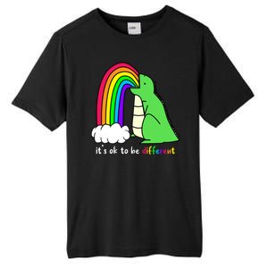 It's Ok To Be Different Autism Awareness Dinosaur Tall Fusion ChromaSoft Performance T-Shirt