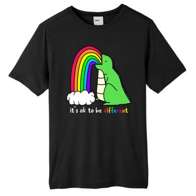 It's Ok To Be Different Autism Awareness Dinosaur Tall Fusion ChromaSoft Performance T-Shirt