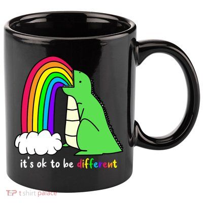 It's Ok To Be Different Autism Awareness Dinosaur 11oz C Handle Ceramic Mug