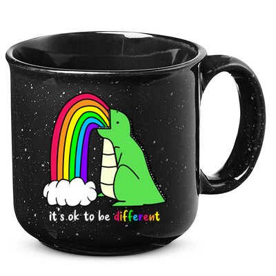 It's Ok To Be Different Autism Awareness Dinosaur 15oz Campfire Ceramic Mug