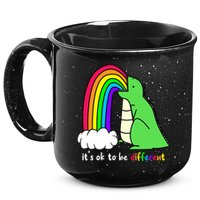 It's Ok To Be Different Autism Awareness Dinosaur 15oz Campfire Ceramic Mug