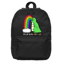 It's Ok To Be Different Autism Awareness Dinosaur 16 in Basic Backpack