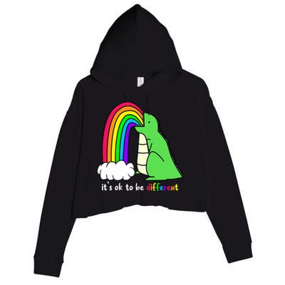 It's Ok To Be Different Autism Awareness Dinosaur Crop Fleece Hoodie