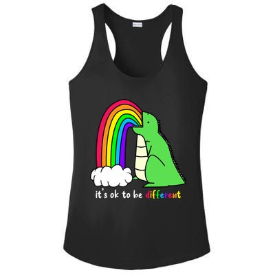 It's Ok To Be Different Autism Awareness Dinosaur Ladies PosiCharge Competitor Racerback Tank