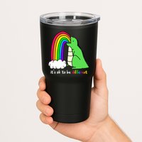 It's Ok To Be Different Autism Awareness Dinosaur Tumbler