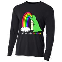It's Ok To Be Different Autism Awareness Dinosaur Cooling Performance Long Sleeve Crew
