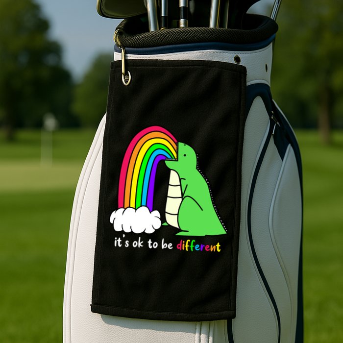 It's Ok To Be Different Autism Awareness Dinosaur Golf Towel