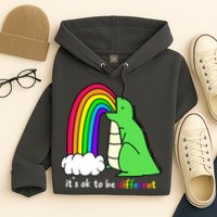 It's Ok To Be Different Autism Awareness Dinosaur Hoodie