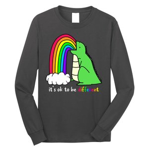 It's Ok To Be Different Autism Awareness Dinosaur Long Sleeve Shirt