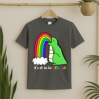 It's Ok To Be Different Autism Awareness Dinosaur T-Shirt