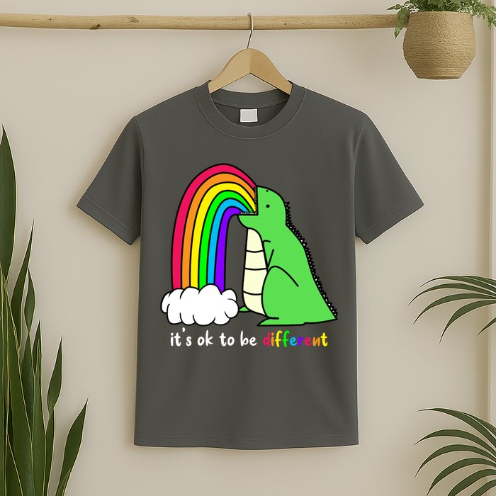 It's Ok To Be Different Autism Awareness Dinosaur T-Shirt