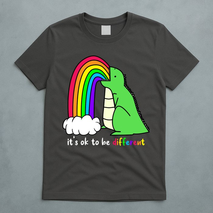 It's Ok To Be Different Autism Awareness Dinosaur T-Shirt