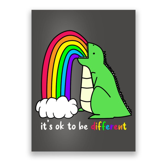 It's Ok To Be Different Autism Awareness Dinosaur Poster