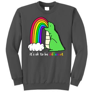 It's Ok To Be Different Autism Awareness Dinosaur Tall Sweatshirt