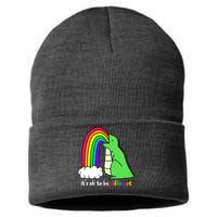 It's Ok To Be Different Autism Awareness Dinosaur Sustainable Knit Beanie