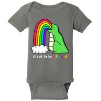 It's Ok To Be Different Autism Awareness Dinosaur Baby Bodysuit
