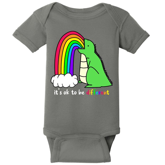 It's Ok To Be Different Autism Awareness Dinosaur Baby Bodysuit