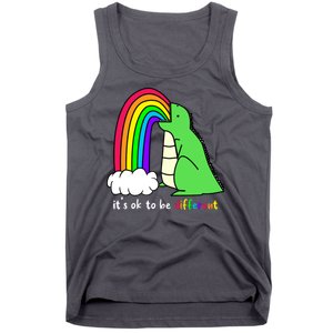 It's Ok To Be Different Autism Awareness Dinosaur Tank Top