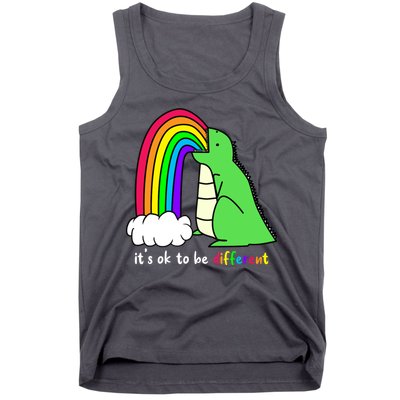 It's Ok To Be Different Autism Awareness Dinosaur Tank Top