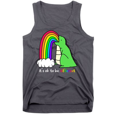 It's Ok To Be Different Autism Awareness Dinosaur Tank Top