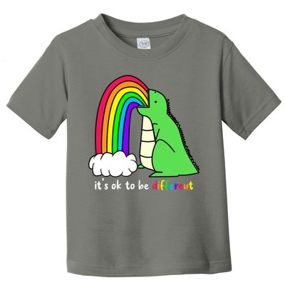 It's Ok To Be Different Autism Awareness Dinosaur Toddler T-Shirt