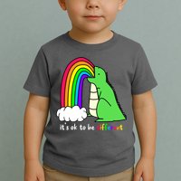 It's Ok To Be Different Autism Awareness Dinosaur Toddler T-Shirt
