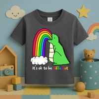 It's Ok To Be Different Autism Awareness Dinosaur Toddler T-Shirt