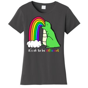 It's Ok To Be Different Autism Awareness Dinosaur Women's T-Shirt