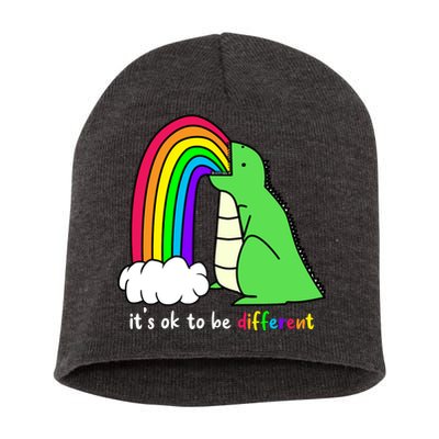 It's Ok To Be Different Autism Awareness Dinosaur Short Acrylic Beanie