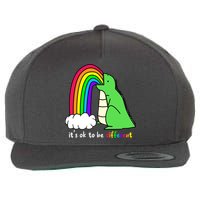 It's Ok To Be Different Autism Awareness Dinosaur Wool Snapback Cap
